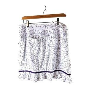 JoFit Golf Tennis Skirt Women's sz L White & Purple Skort Sporty